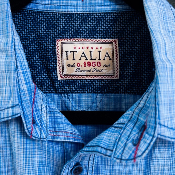 Vintage Italia Blue Button Down Size L - Picture 3 of 3